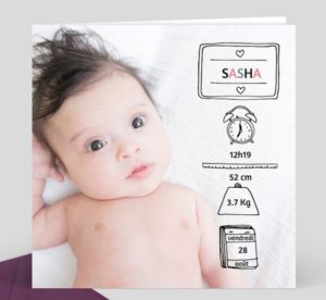 Faire Part Naissance Personnalise Pictogrammes Maman Chou