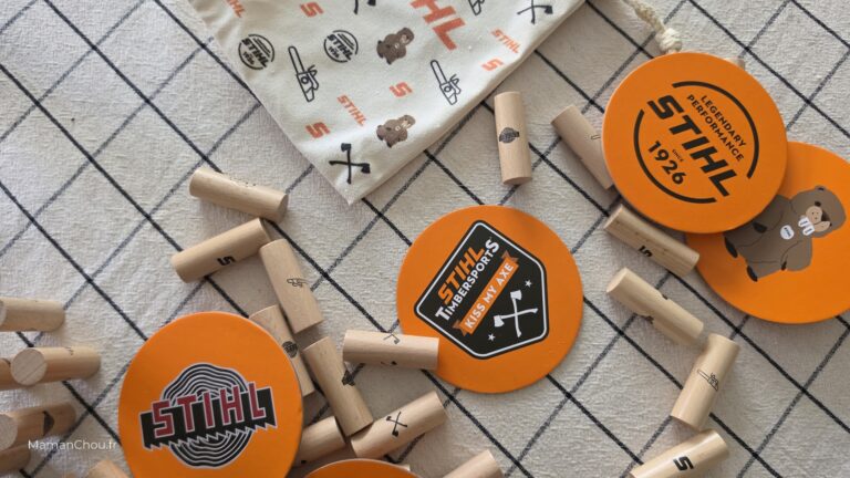 Quand la marque STIHL se décline en jouets : on a testé la tour à empiler en bois